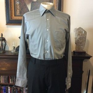 Van Heusen Gray Lux Sateen Dress Shirt M
